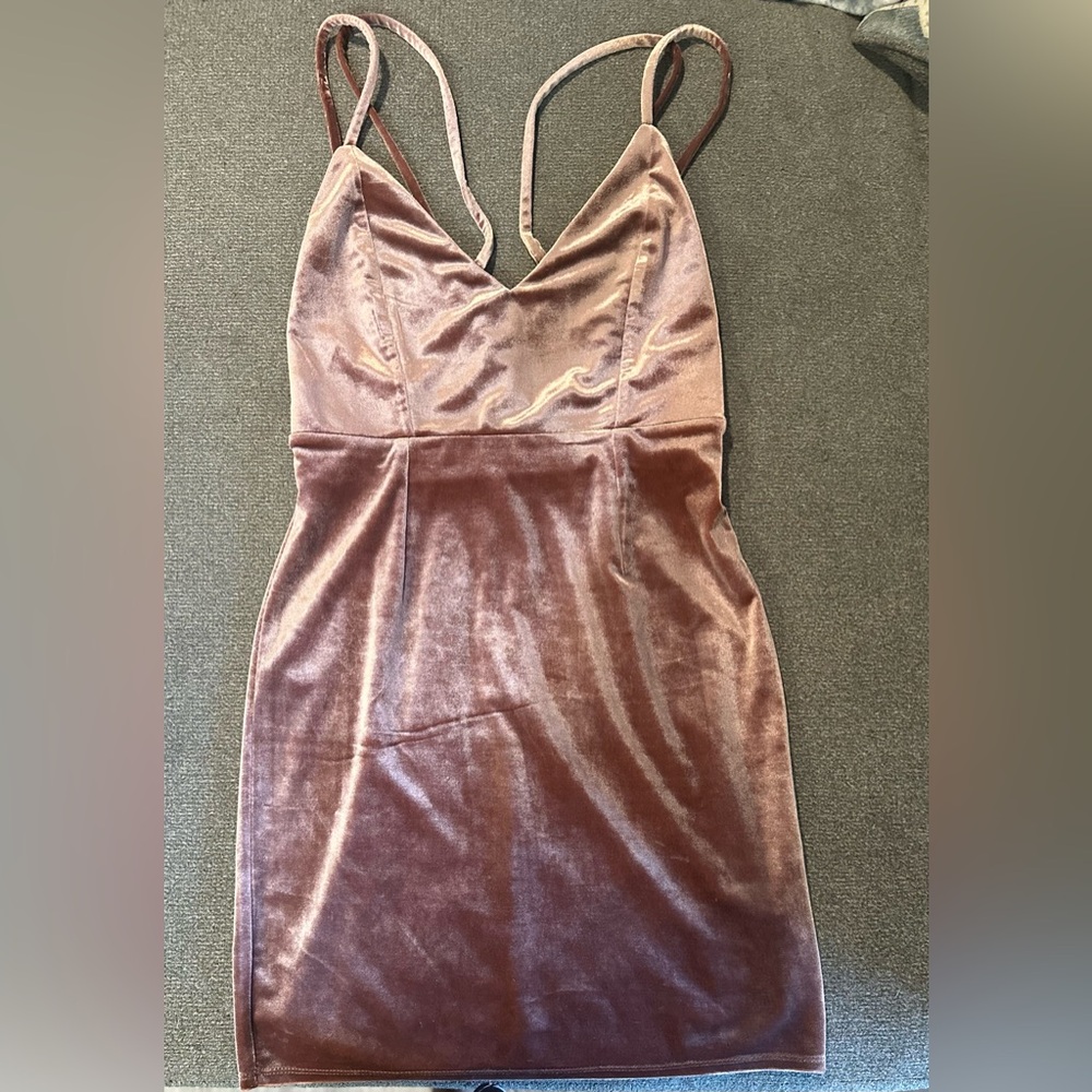 Pink Velvet Mini Dress